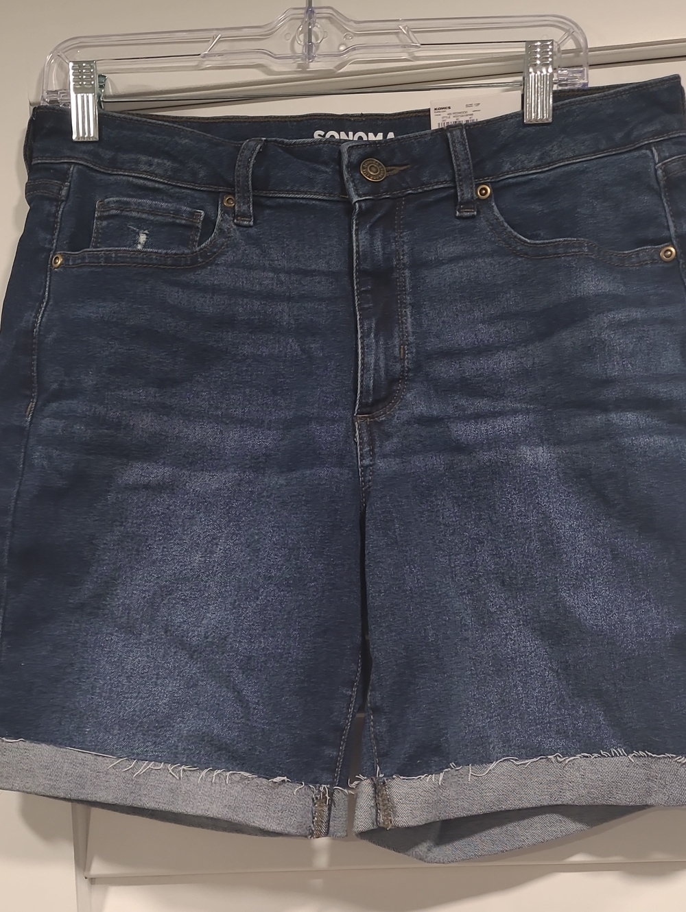SONOMA Indigo Blue Denim Shorts with Frayed Hem